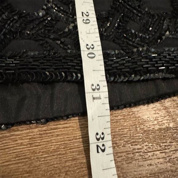 VTG Scala Black Sequin Beaded Jacket Size M Formal Wear 100% Silk NYE Party READ - Picture 8 of 9